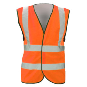 Hi-Vis Waistcoat, Orange, Velcro Fastening