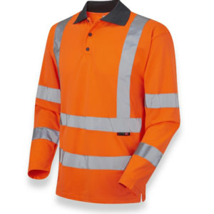 Hi-Vis long sleeve poloshirt, orange